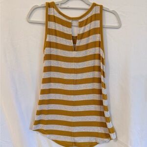 CAbi Mustard and White Striped Tank Top